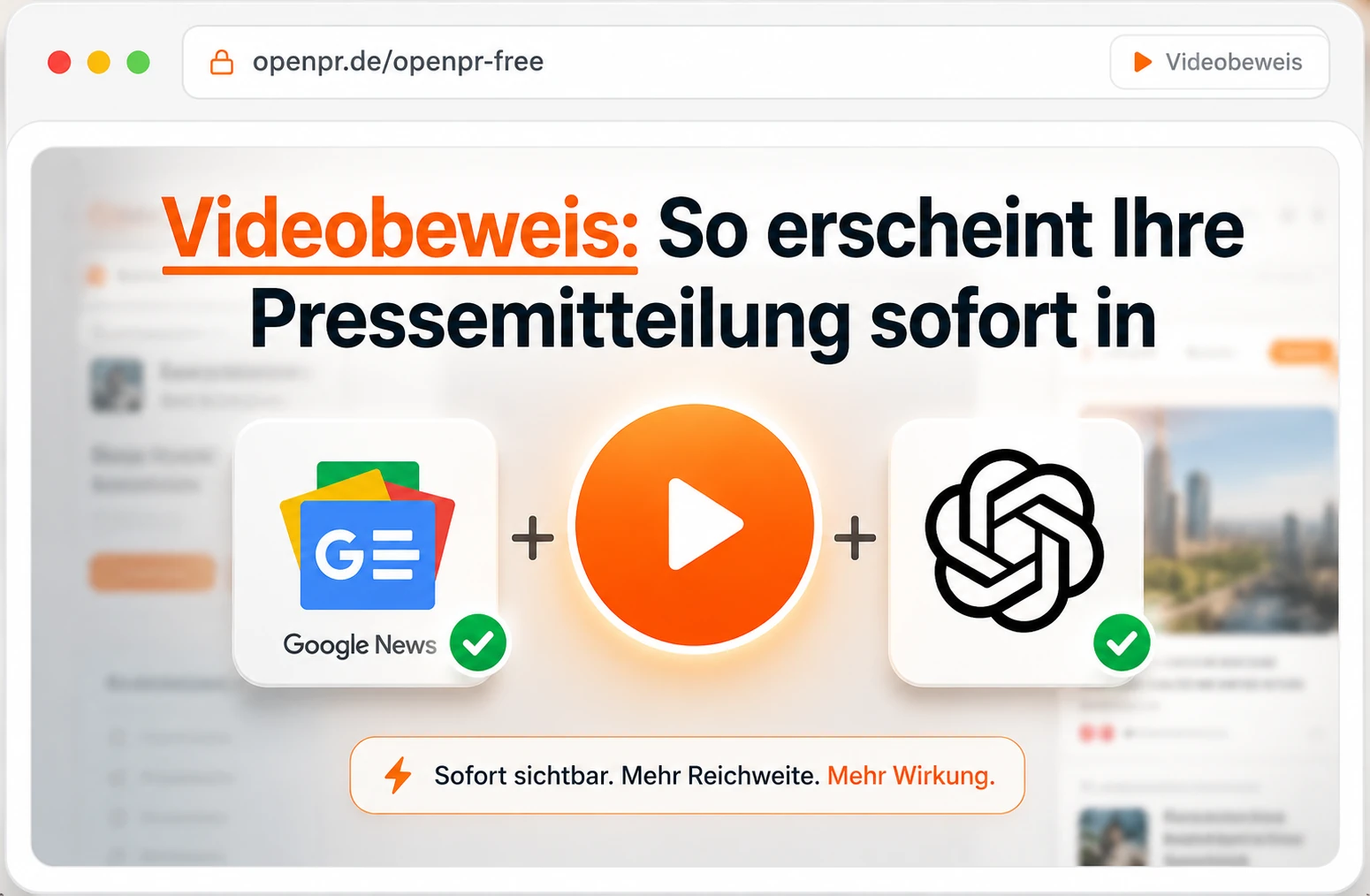 Videobeweis: So erscheint Ihre Pressemitteilung in Google News und ChatGPT – Klick startet das Video